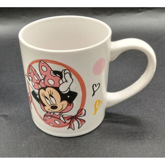 Disney Minnie Mouse Ceramic Coffee Cup White Pink Drinking Mug Hearts Polka Dot - Picture 11 of 16